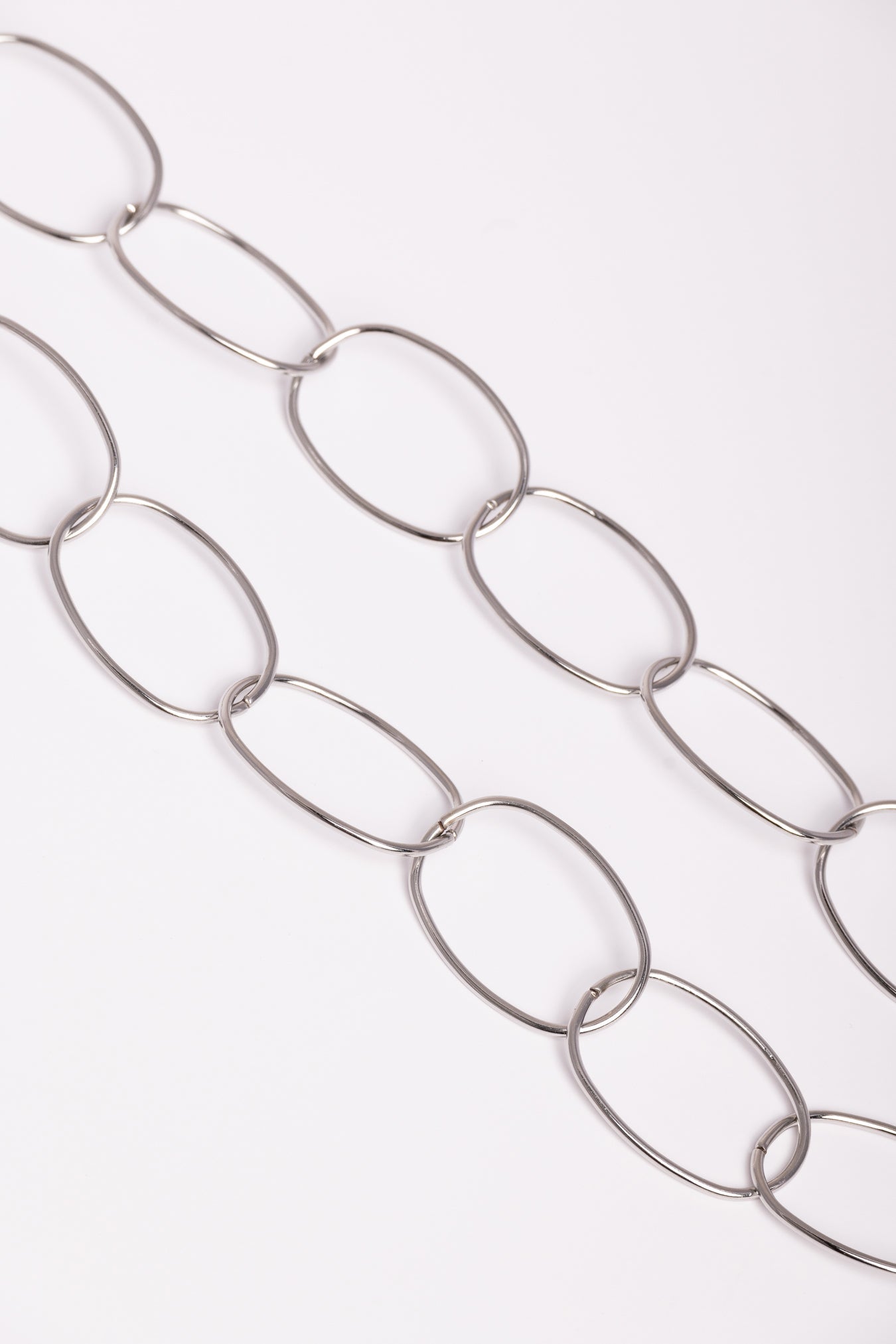 Silver Large Oval Necklace