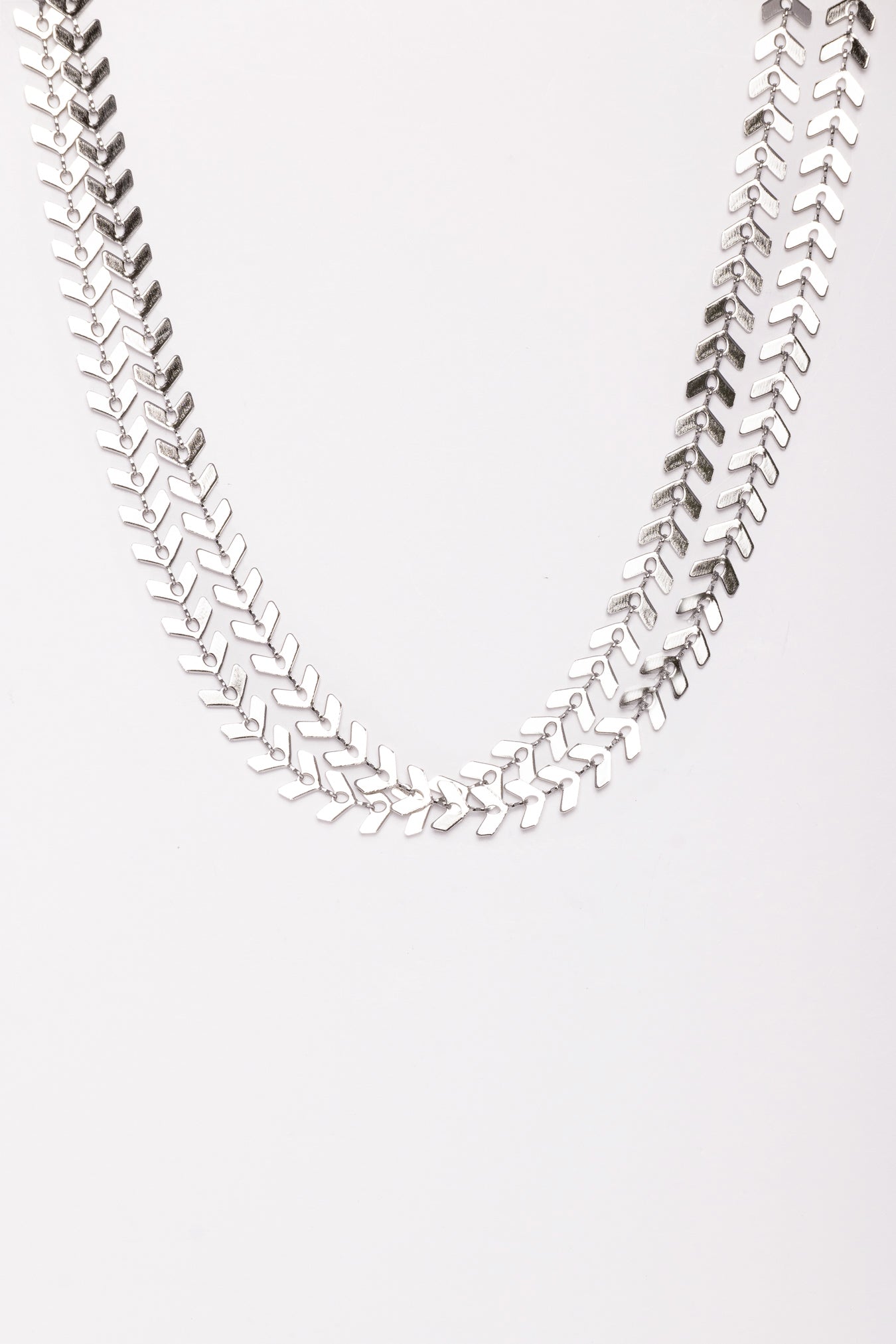 Silver Double Laurel Necklace