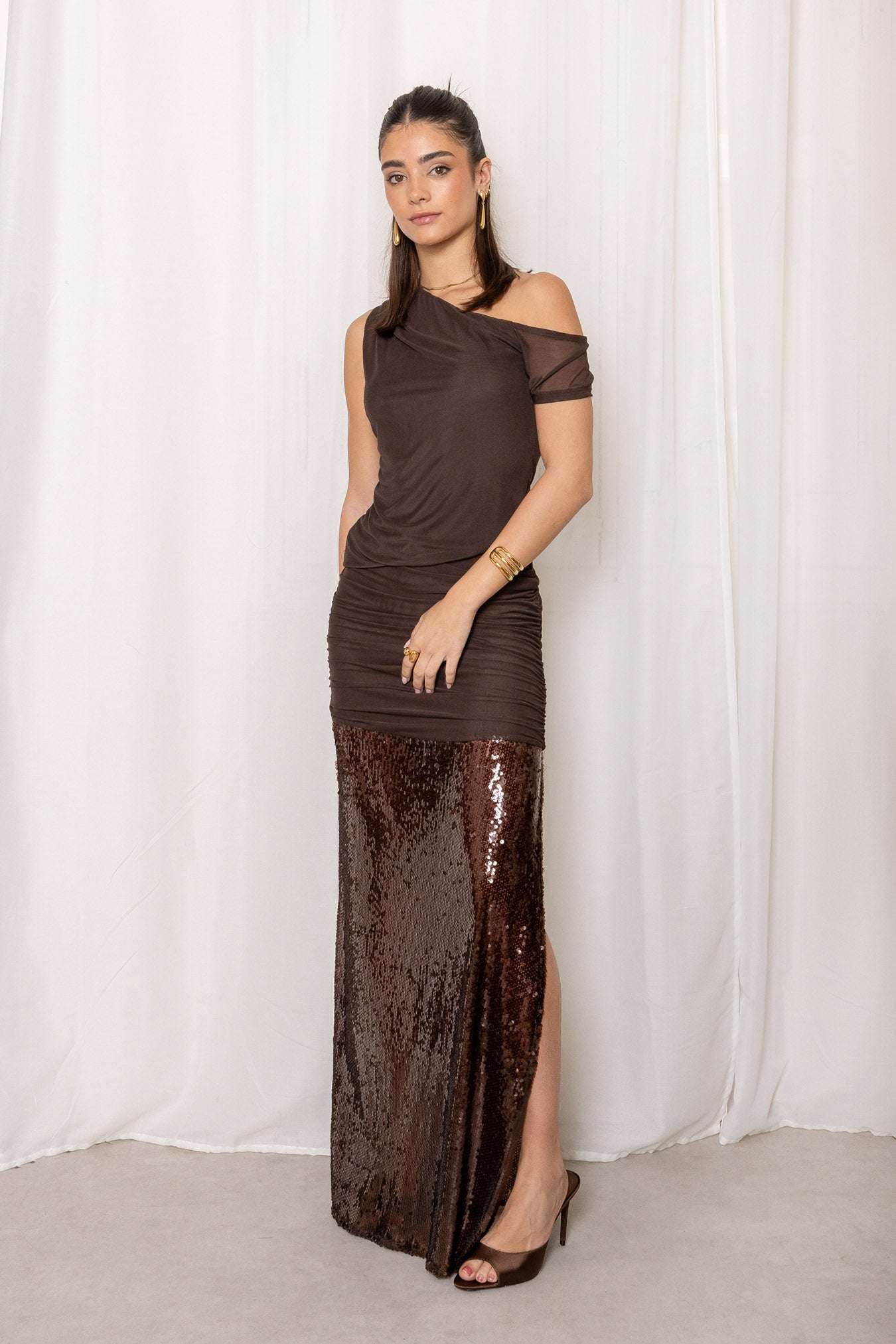 Falda Soirée - Marrón