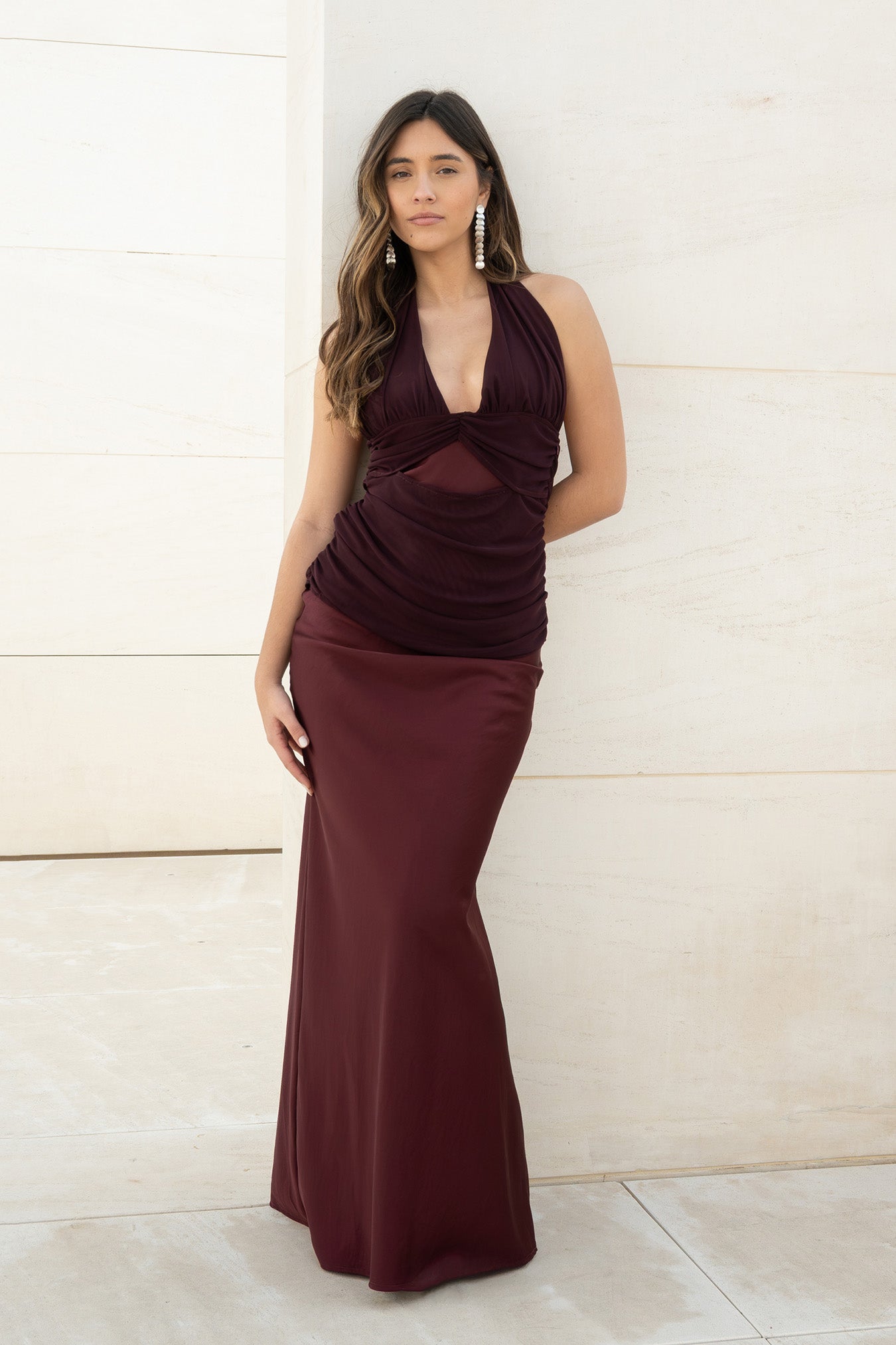 Vestido Loto Burdeos